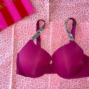 Victoria's Secret Fuchsia Bra with Embellished Straps
